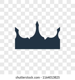 Crown vector icon isolated on transparent background, Crown logo concept