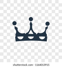 Crown vector icon isolated on transparent background, Crown logo concept