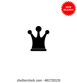 Crown vector icon isolated on white background.