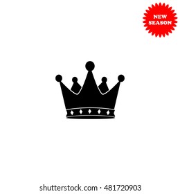 Crown vector icon isolated on white background.