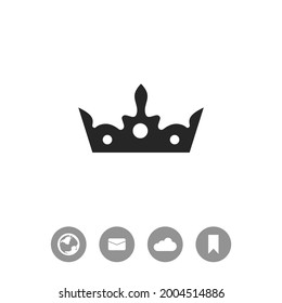 Crown vector icon. King hat symbol.