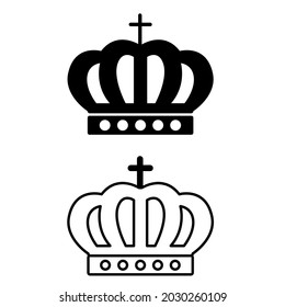 Crown vector icon. King illustration sign. Queen symbol. monarchy mark.