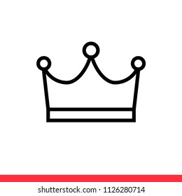 Crown vector icon, king symbol. Simple, flat design for web or mobile app