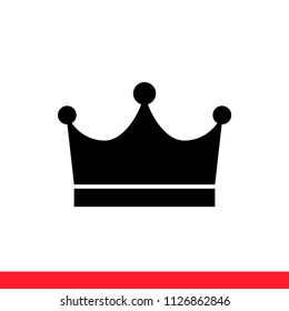 Crown vector icon, king symbol. Simple, flat design for web or mobile app