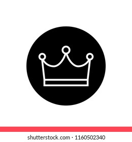 Crown vector icon, king symbol. Simple, flat design for web or mobile app