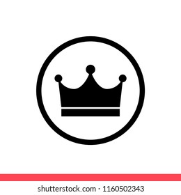 Crown vector icon, king symbol. Simple, flat design for web or mobile app