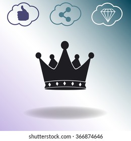 Crown vector icon. Kingdom symbol.