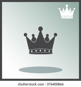 Crown vector icon. Kingdom symbol.