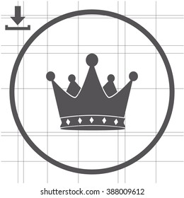 Crown vector icon. Kingdom symbol.