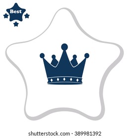 Crown vector icon. Kingdom symbol.