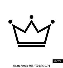 Crown vector icon in line style design for website, app, UI, isolated on white background. Editable stroke. EPS 10 vector illustration.