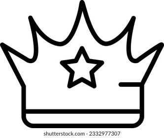 Crown Vector Icon Line Style