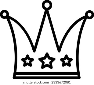 Crown Vector Icon Line Style