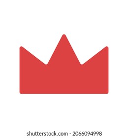 Crown vector icon. Red symbol