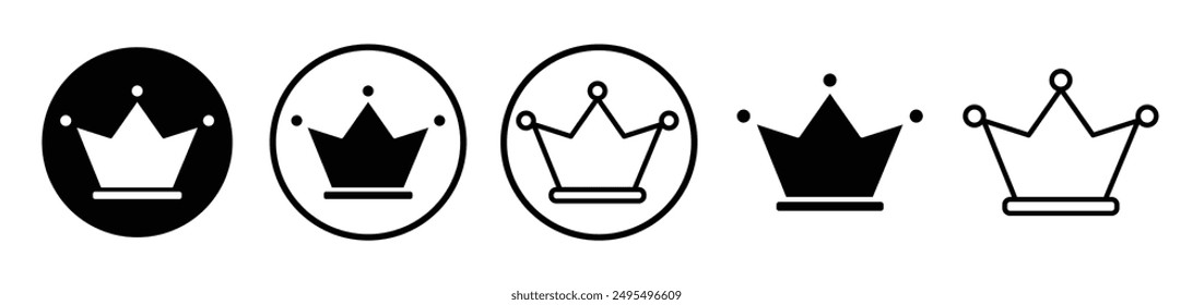 Crown-Vektorgrafik-Symbol in Schwarzweiß.