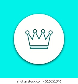 Crown vector icon with shadow. Illustration isolated for graphic and web design.
