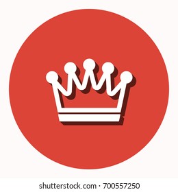 Crown vector icon with shadow. Illustration isolated for graphic and web design.