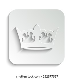 crown - vector icon with shadow on a grey button