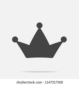 Crown vector icon. The symbol of greatness with shadow. Layers grouped for easy editing illustration. For your design.