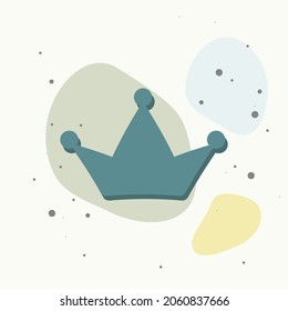 Crown vector icon. The symbol of greatness  on multicolored background. Layers grouped for easy editing illustration. For your design.