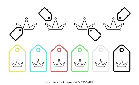 Crown vector icon in tag set illustration for ui and ux, website or mobile application cooking street food doner kebab
