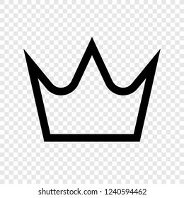 Crown vector icon transparent grid