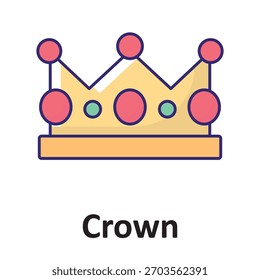 Icono del Vector de la corona que puede modificar o editar fácilmente