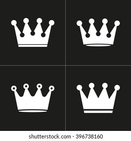 Crown   vector icon. White illustration isolated on black background for graphic and web design.