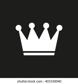 Crown   vector icon. White illustration isolated on black background for graphic and web design.