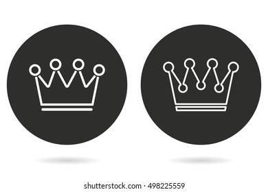 Crown vector icon. White illustration isolated on black background for graphic and web design.