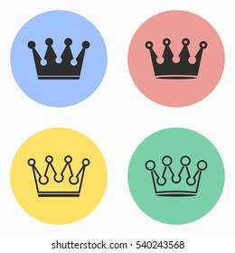 Crown vector icons set. Illustration isolated for graphic and web design.