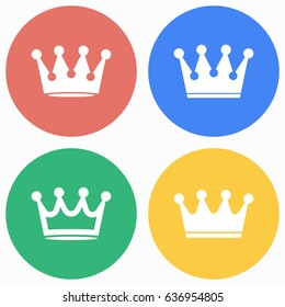 Crown vector icons set. Illustration isolated for graphic and web design.