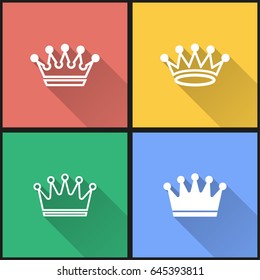 Crown vector icons set. Illustration isolated for graphic and web design.