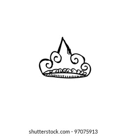 crown vector illustration doodle hand drawn