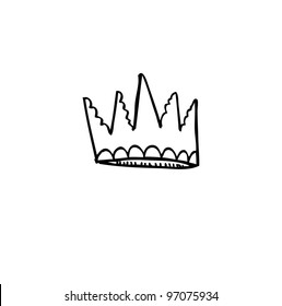 crown vector illustration doodle hand drawn