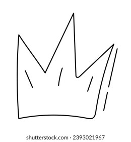 Crown. Vector illustration in doodle style. Isolated on white background.