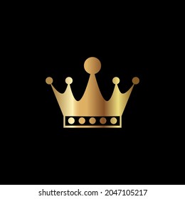 crown vector illustration with golden color isolated on black background, suitable for icon, logo, or any design element using crown shape