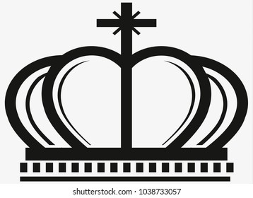 Crown Vector illustration. crown icon. black crown on white background.
