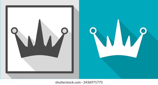 Icono de ilustración vectorial de corona con sombra. Ilustración para empresas.
