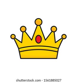 Crown vector illustration isolated on white background. Crown clip art 