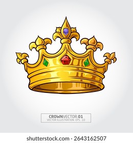 Ilustração do vetor da coroa. Coroa em design realista, joias reais douradas símbolo de rainha do rei e princesa, ícone isolado. Sinal de coroar a autoridade do príncipe. 