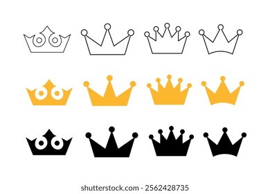 Crown vector illustration sets for elegant branding projects, golden crown, crown collection, luxury, elegant, premium, majestic, decorative, crownlike, imagery, ornate, prestigious, affinity, beauty