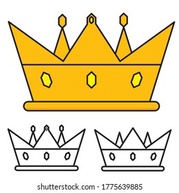Crown vector illustration with simple design isolated on white background