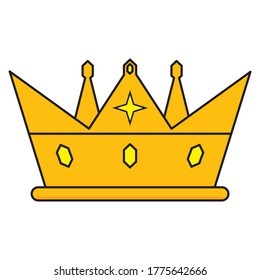 Crown vector illustration with simple design isolated on white background