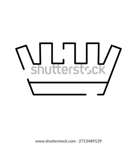 Crown vector line art icon on a white background, symbolizing power, authority, monarchy, leadership, success, luxury, and achievement in a simple, minimalist design