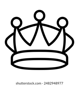 Crown Vector Line Icon Design