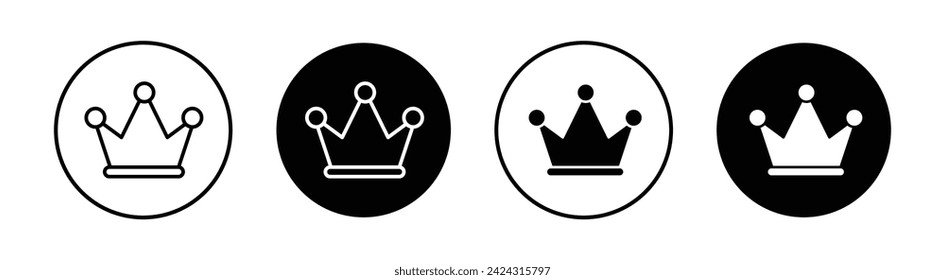 Ilustración de iconos de la línea del vector de corona.