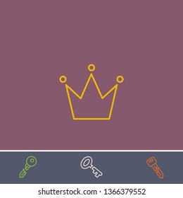 crown vector line icon.Basic element illustration.crown vector outline symbol design.Bonus broken key graphic concept
