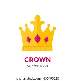 crown vector logo element, icon, flat style