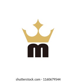 crown vector logo with initial